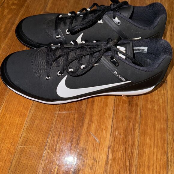 Mens Sz 12 NIKE FlyWire Air Clipper Max Air Baseball Cleats Black White New - Picture 4 of 8